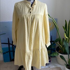 Pamela Love Light Yellow Long Sleeve Dress